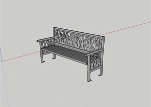 现代风格木质庭院靠椅设计SU(草图大师)模型