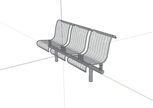 某公交车站座椅设计SU(草图大师)模型