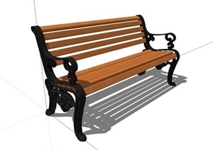 某新古典铁艺户外椅子SU(草图大师)模型