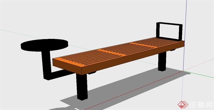 现代户外坐凳设计SU模型(2)