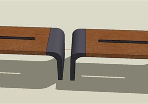 户外多个条形坐凳设计SU(草图大师)模型