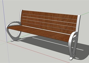 室外条形椅子设计SU(草图大师)模型