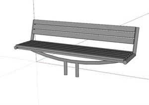 某现代简约铁户外椅子SU(草图大师)模型