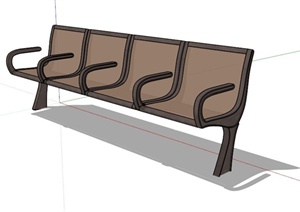 现代四座户外椅子SU(草图大师)模型