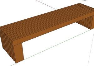木质长坐凳设计SU(草图大师)模型