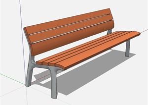 室外长条桌椅设计SU(草图大师)模型
