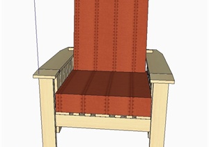 木质单人沙发设计SU(草图大师)模型