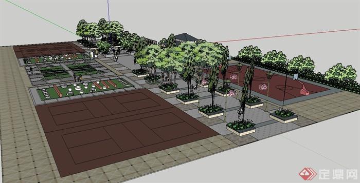 某休闲广场设计su模型（可用作学校设计的一部分使用）(3)