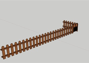 某中式木排栏杆围栏SU(草图大师)模型