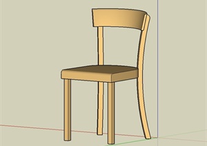现代木质室内座椅设计SU(草图大师)模型