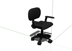 办公旋转电脑椅设计SU(草图大师)模型