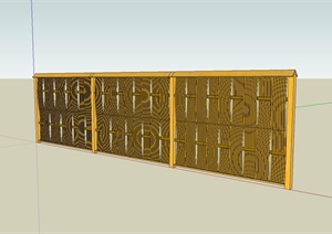 新农村竹制栏杆围栏设计SU(草图大师)模型