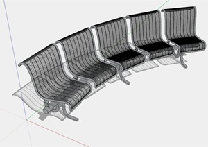 某现代设计弧形户外椅子组合SU(草图大师)模型