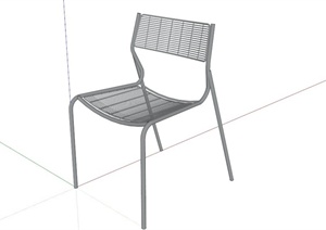 现代单人铁椅子SU(草图大师)模型