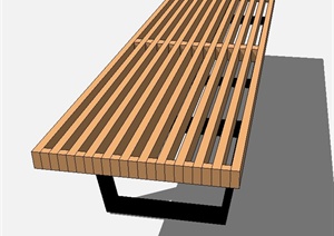 木质长条形坐凳设计SU(草图大师)模型