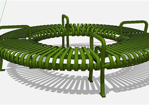 铁艺环形坐凳设计SU(草图大师)模型
