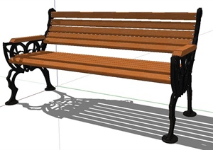 户外多人长座椅设计SU(草图大师)模型
