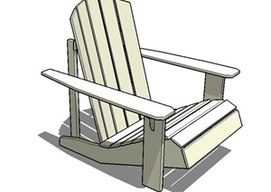 单人木质椅子设计SU(草图大师)模型