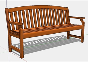 室外木质长椅设计SU(草图大师)模型