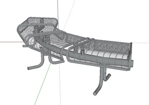室外弧形铁艺坐凳设计SU(草图大师)模型