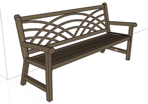 现代木制镂空户外椅子SU(草图大师)模型