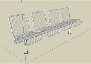 连排座椅设计SU(草图大师)模型
