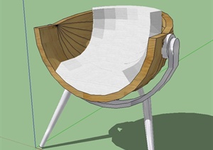 户外椅子三角弧形座椅设计SU(草图大师)模型