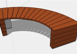 弧形坐凳设计SU(草图大师)模型