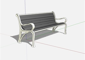 某欧式户外长条椅子设计SU(草图大师)模型