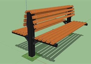 现代设计双面长椅SU(草图大师)模型