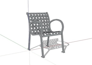 某现代室内单人镂空座椅设计SU(草图大师)模型