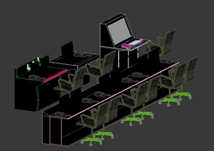 现代某公司办公室桌椅设计3DMAX模型