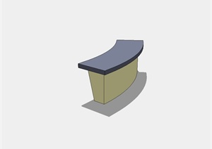 某现代弧形长条坐凳设计SU(草图大师)模型