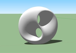 某圆形现代抽象雕塑SU(草图大师)模型