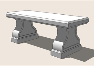 室外长坐凳SU(草图大师)设计模型