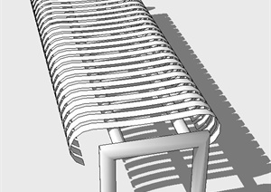 室外长条坐凳设计SU(草图大师)模型