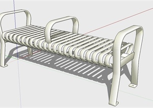 户外铁艺长方形坐凳设计SU(草图大师)模型
