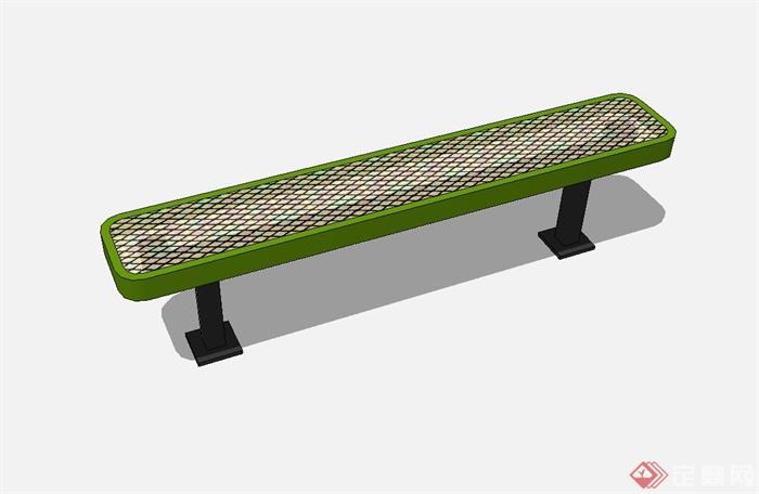 现代网状长条凳设计su模型(1)