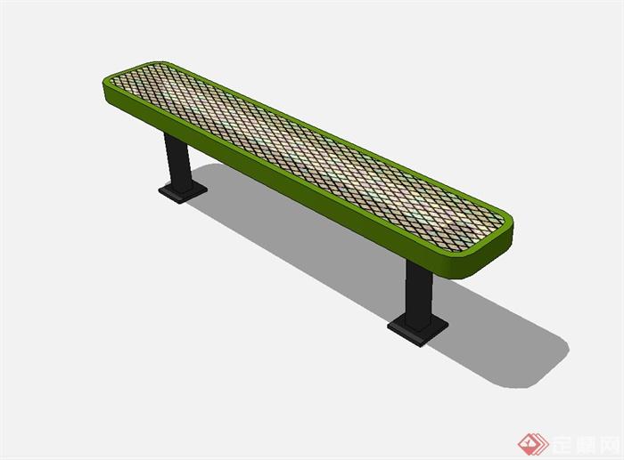 现代网状长条凳设计su模型(2)