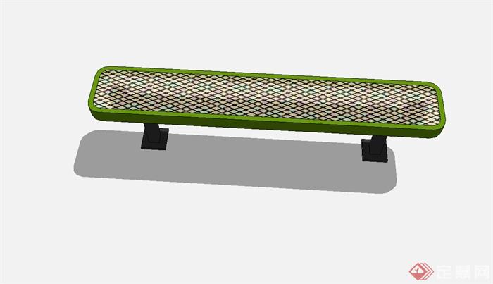 现代网状长条凳设计su模型(3)