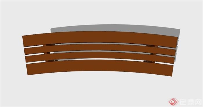 现代简约木凳长椅SU模型(2)