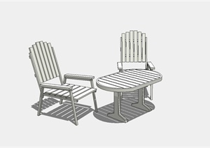 某庭院现代休闲桌椅设计SU(草图大师)模型