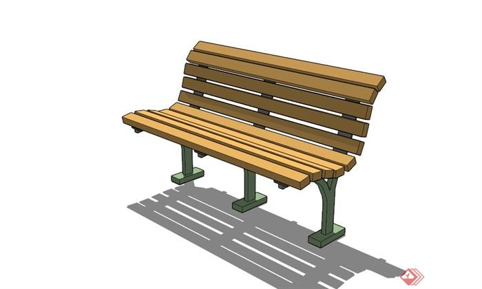公园长椅坐凳SU模型(1)