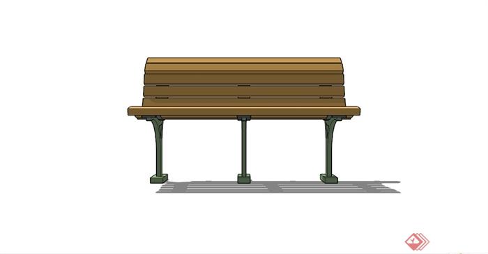 公园长椅坐凳SU模型(3)