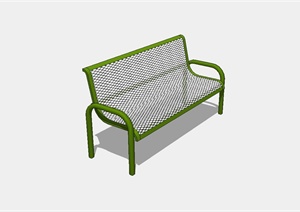 现代户外绿色长条靠椅设计SU(草图大师)模型
