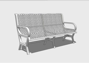 现代户外长条靠椅设计SU(草图大师)模型