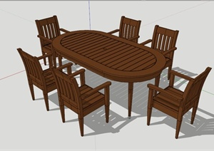 现代设计6人餐桌SU(草图大师)模型