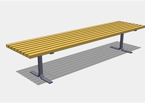 现代简约户外黄色长椅坐凳SU(草图大师)模型