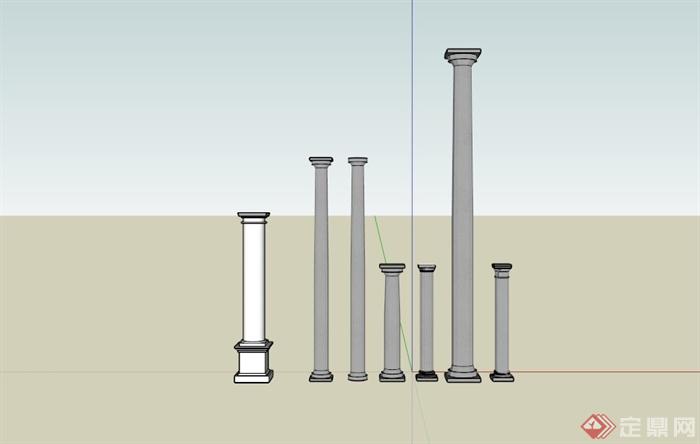 现代景观柱设计合集SU模型(4)