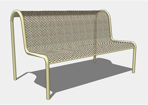 园林景观节点H形镂空铁艺座椅设计SU(草图大师)模型